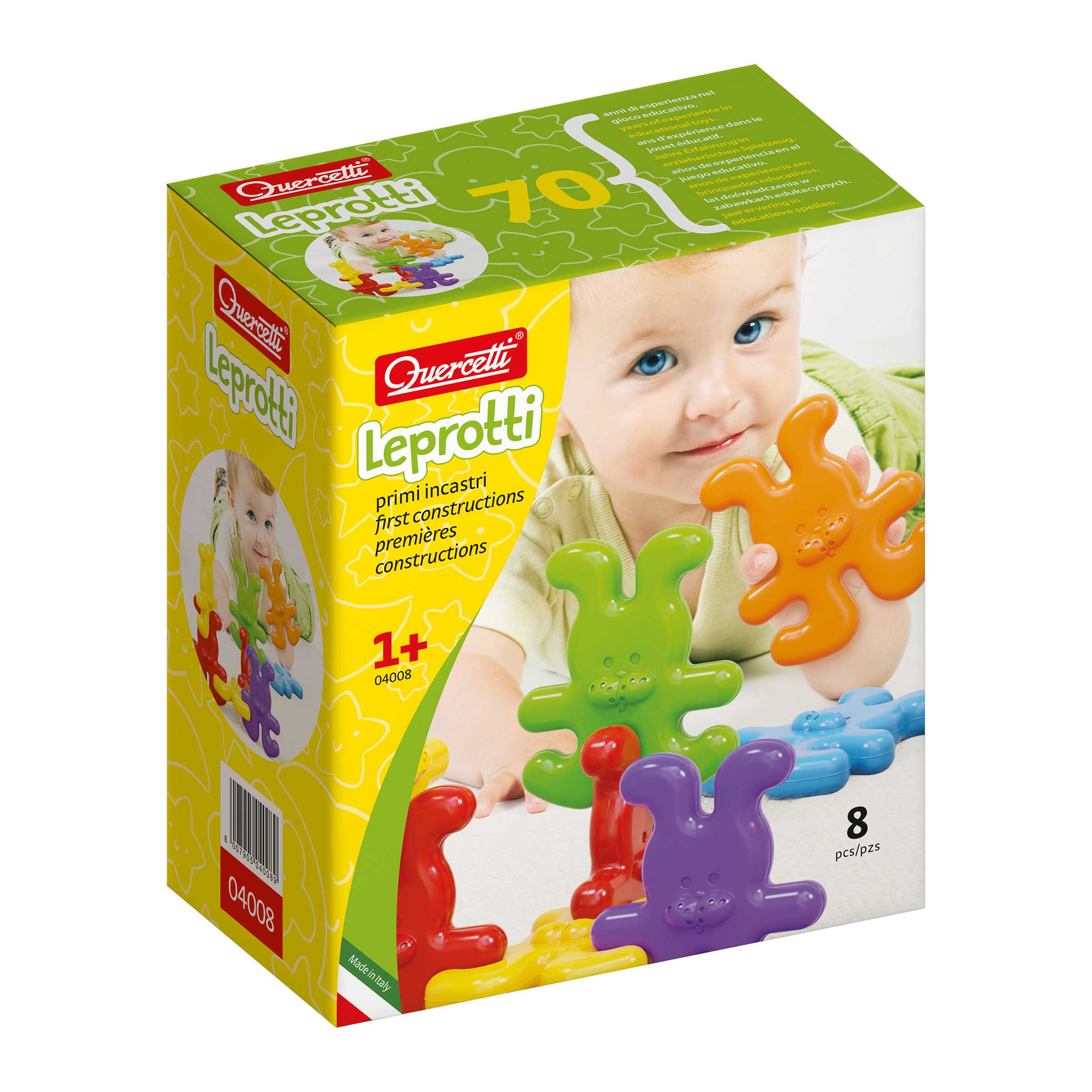 Quercetti Leprotti ตัวต่อสร้อยพลาสติกสำหรับเด็กเล็ก รุ่นกระต่าย