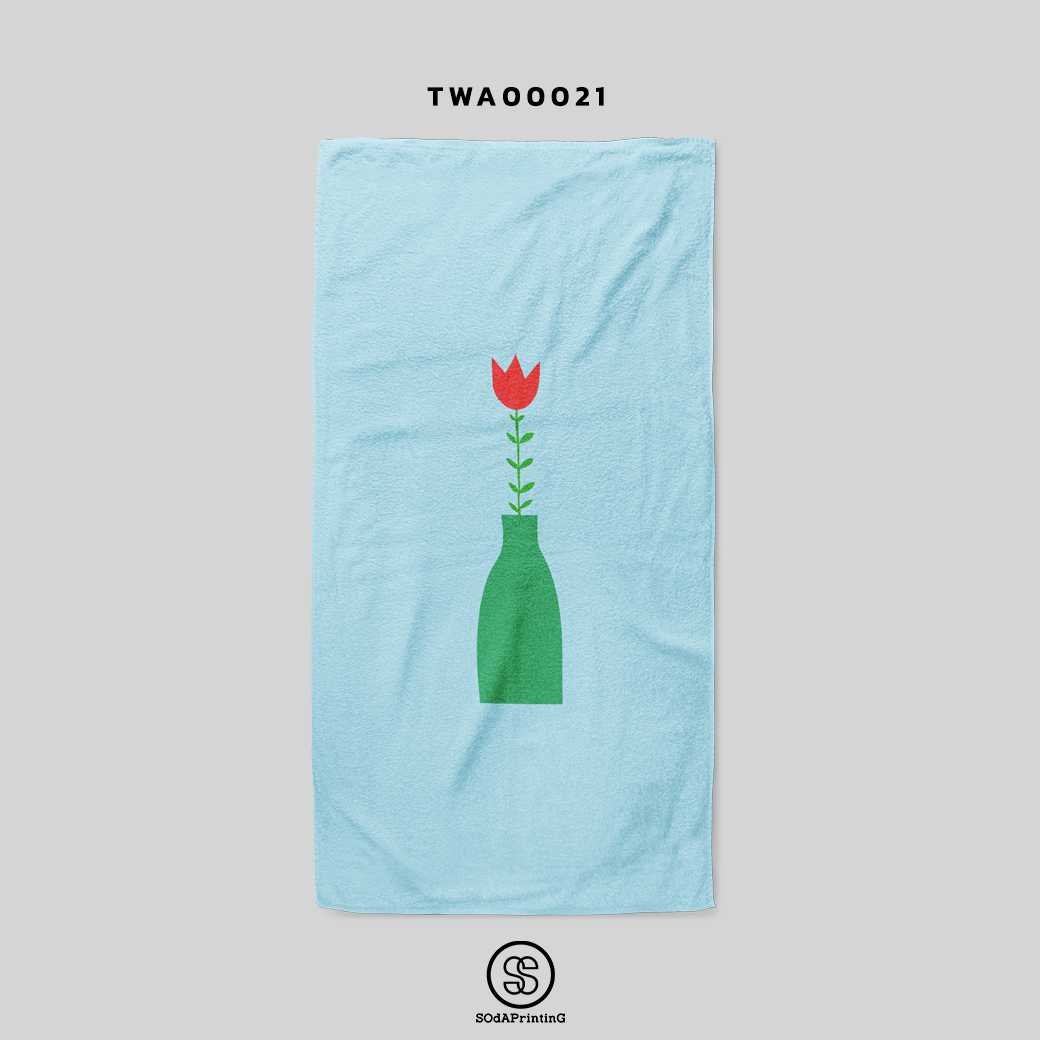 ผ้าเช็ดตัว Flower in vase รหัส  TWA00021 #SOdAtowel #SOdAhome