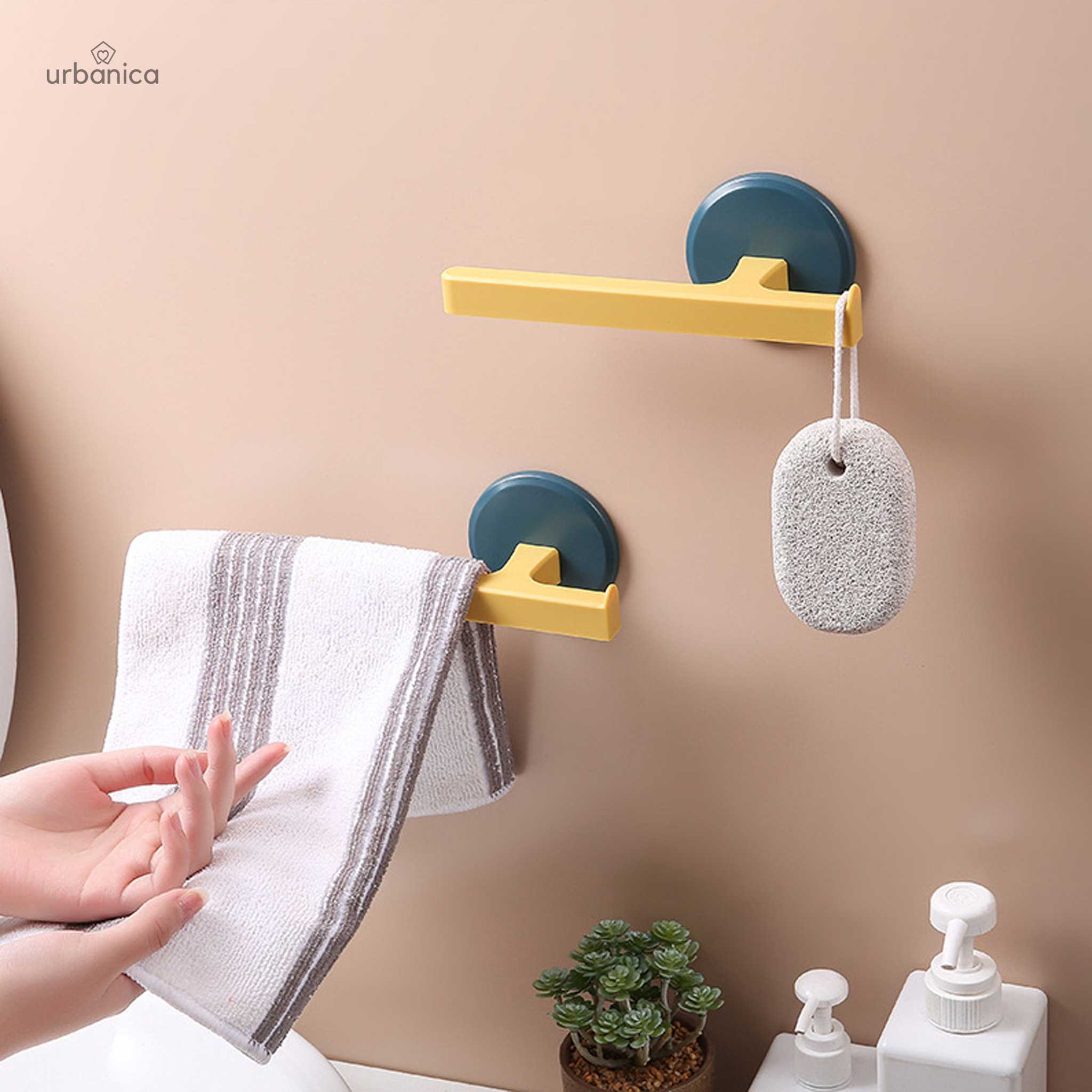 Urbanica Towel rack ที่แขวนผ้าขนหนู  ตะขอแขวนของในห้องน้ำ สามารถใช้ได้ 2 ฝั่ง แบบไม่เจาะผนัง