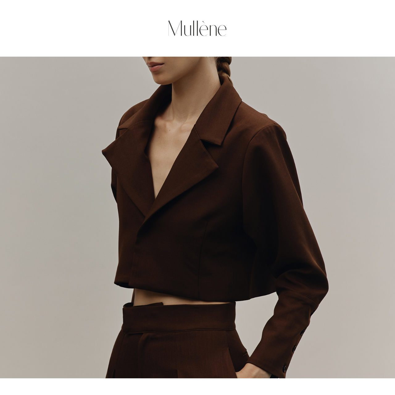 [Mullène] Statement Crop Blazer / BROWN