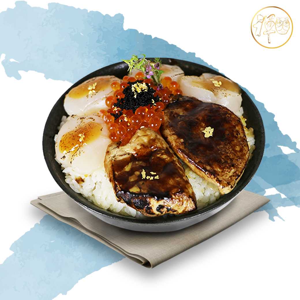 ข้าวหน้าฟัวกราส์โฮตาเตะ