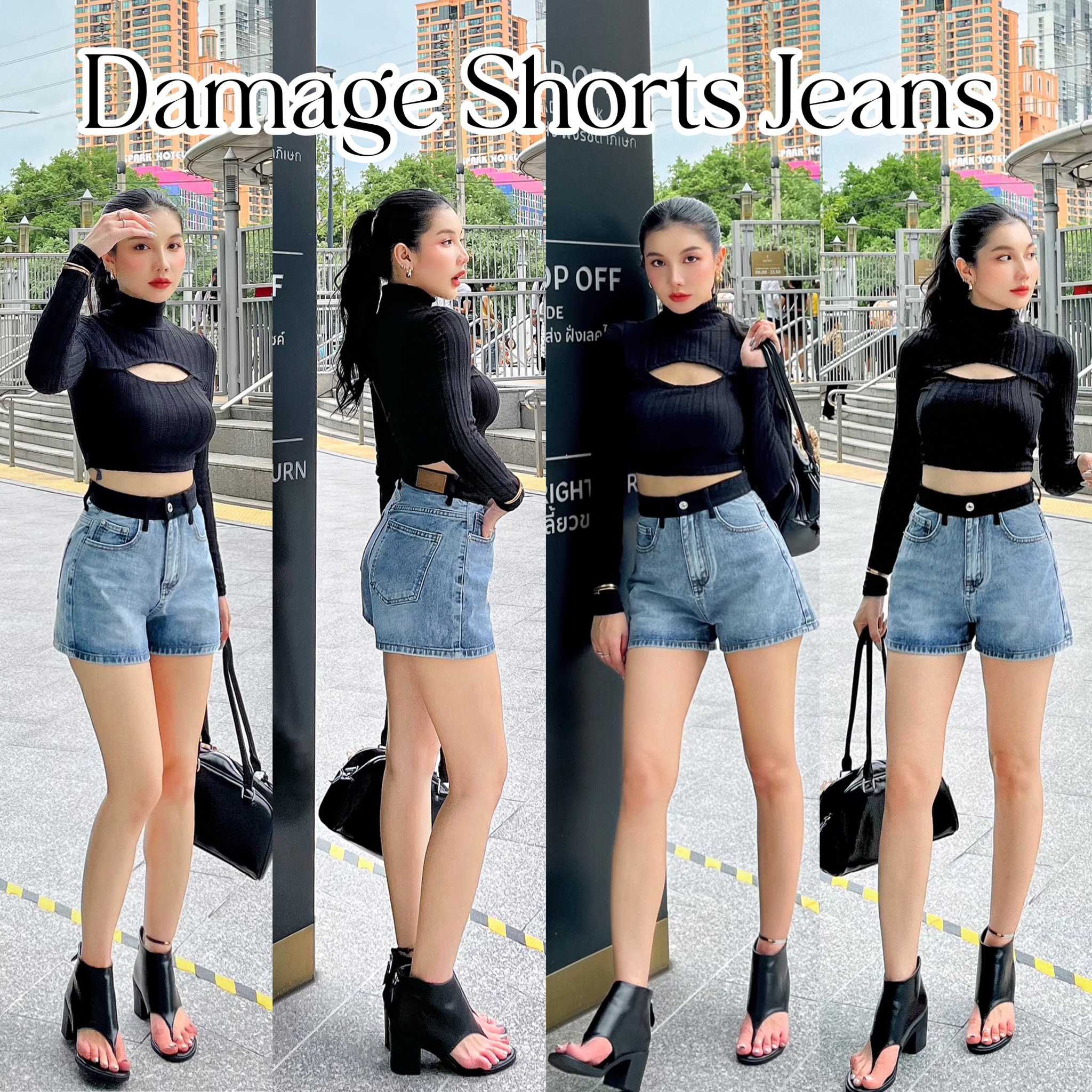 TLP0501 Damage Shorts Jeans