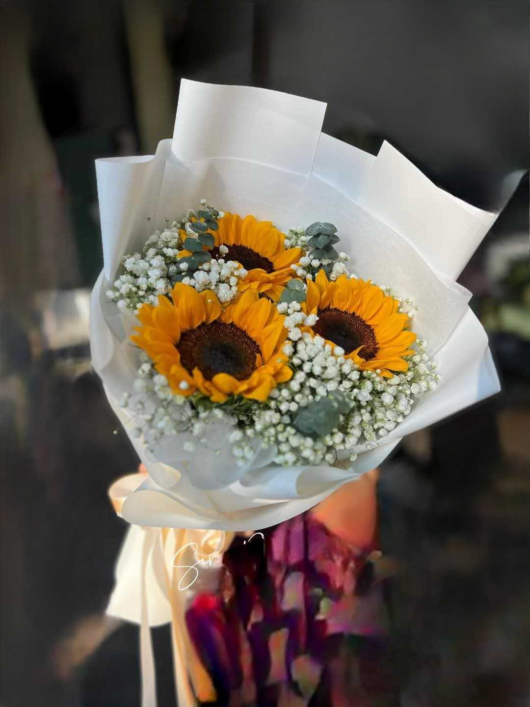 ดอกไม้สดทานตะวัน 3 ดอก