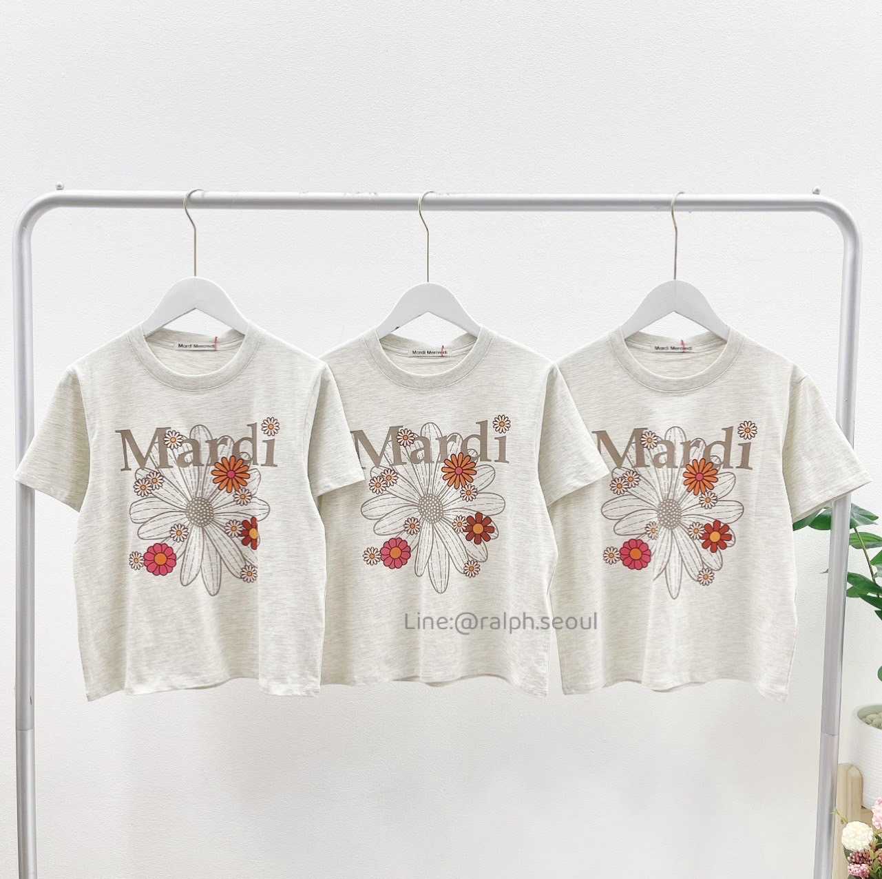 Mardi Flower Blossom Slim T-shirt(OATMEAL/TAUPE) New!!!