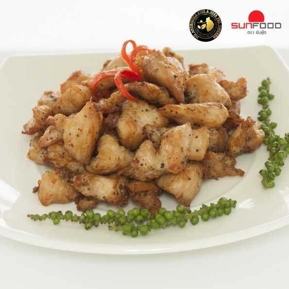 [บริการจัดส่ง] อกไก่หมักพริกไทยดำ 1 kg [พร้อมปรุง แช่แข็ง]