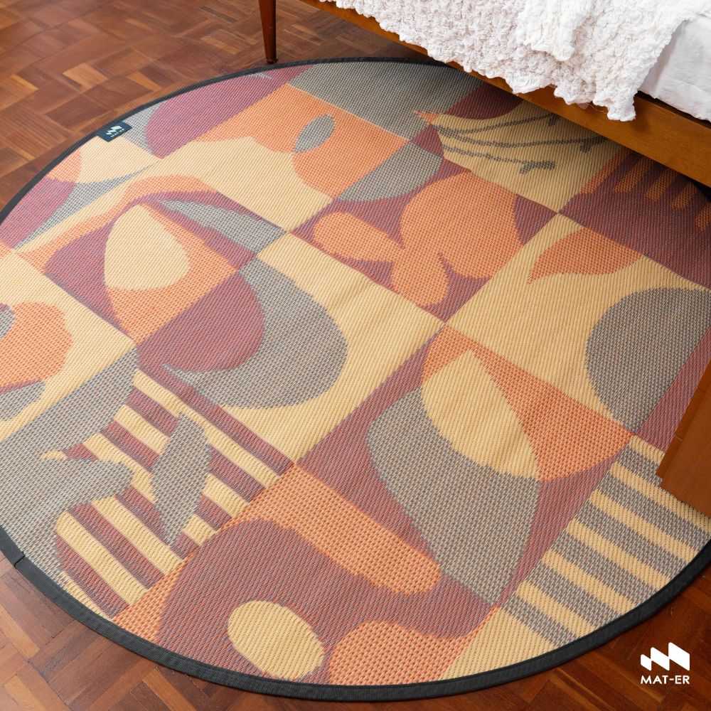 Mat-er เสื่อกลม Urban Bliss สี Crimson Sunrise