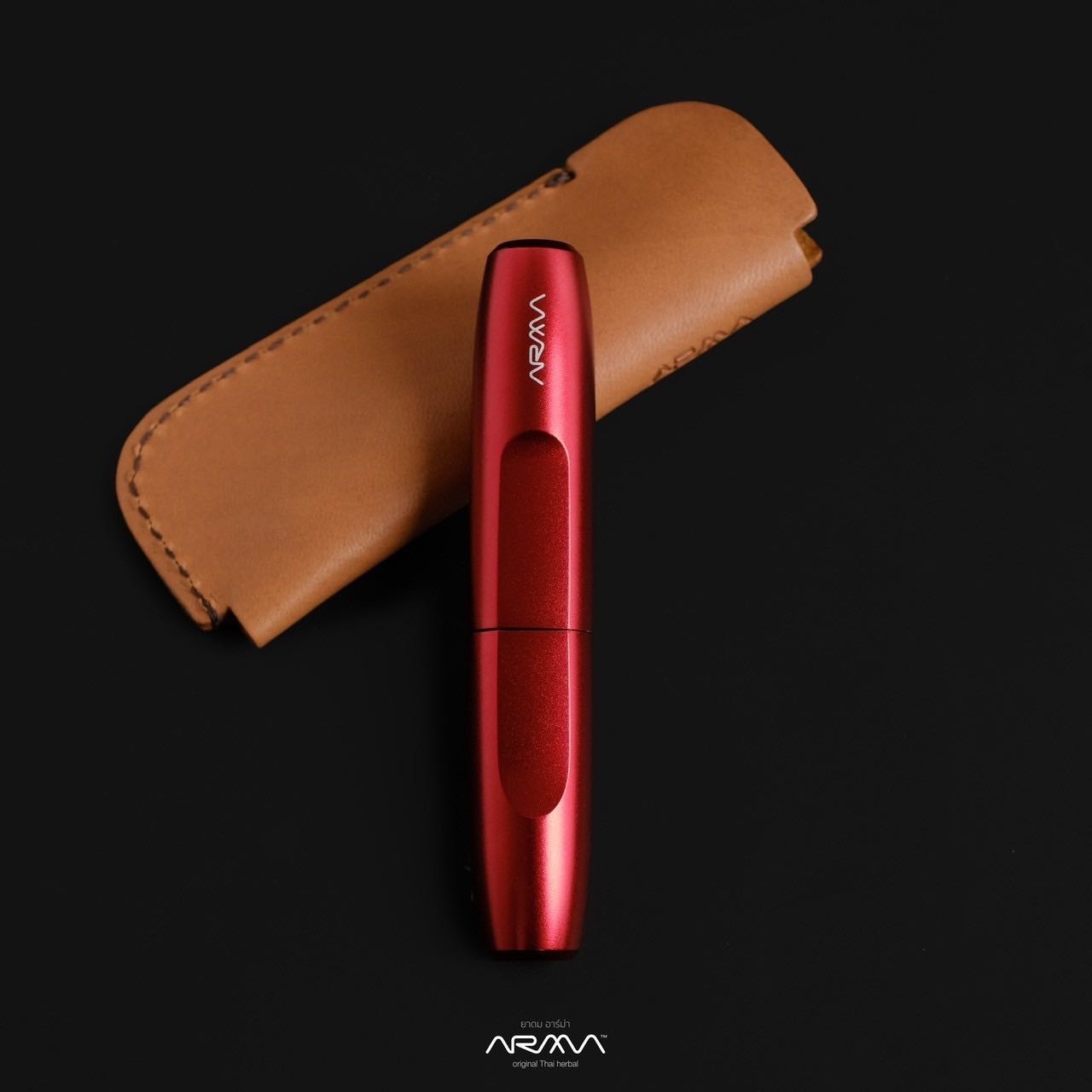 ARMA HERBAL สี Red velvet พร้อมซองหนังสี Tan