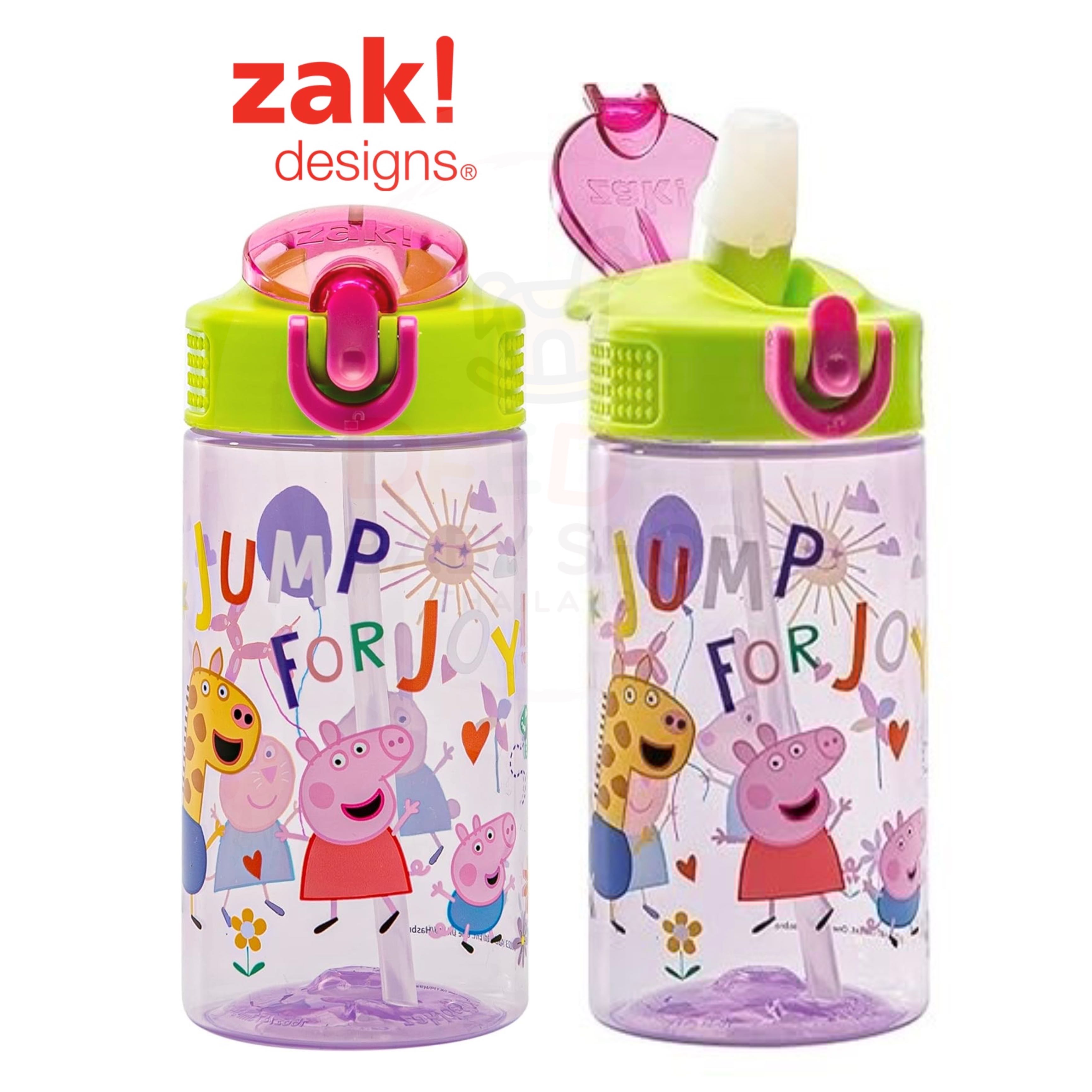 กระติกน้ำพร้อมหลอดดื่มสำหรับเด็ก Zak! Peppa Pig 16 Oz. Reusable Water Bottle with Straw