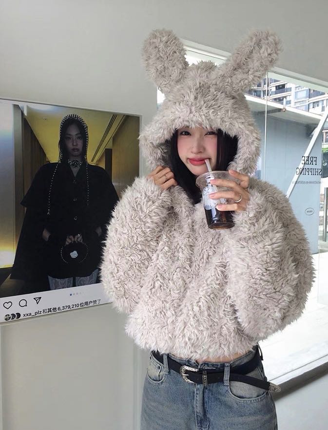 Rabbit fur jacket shinbonbon