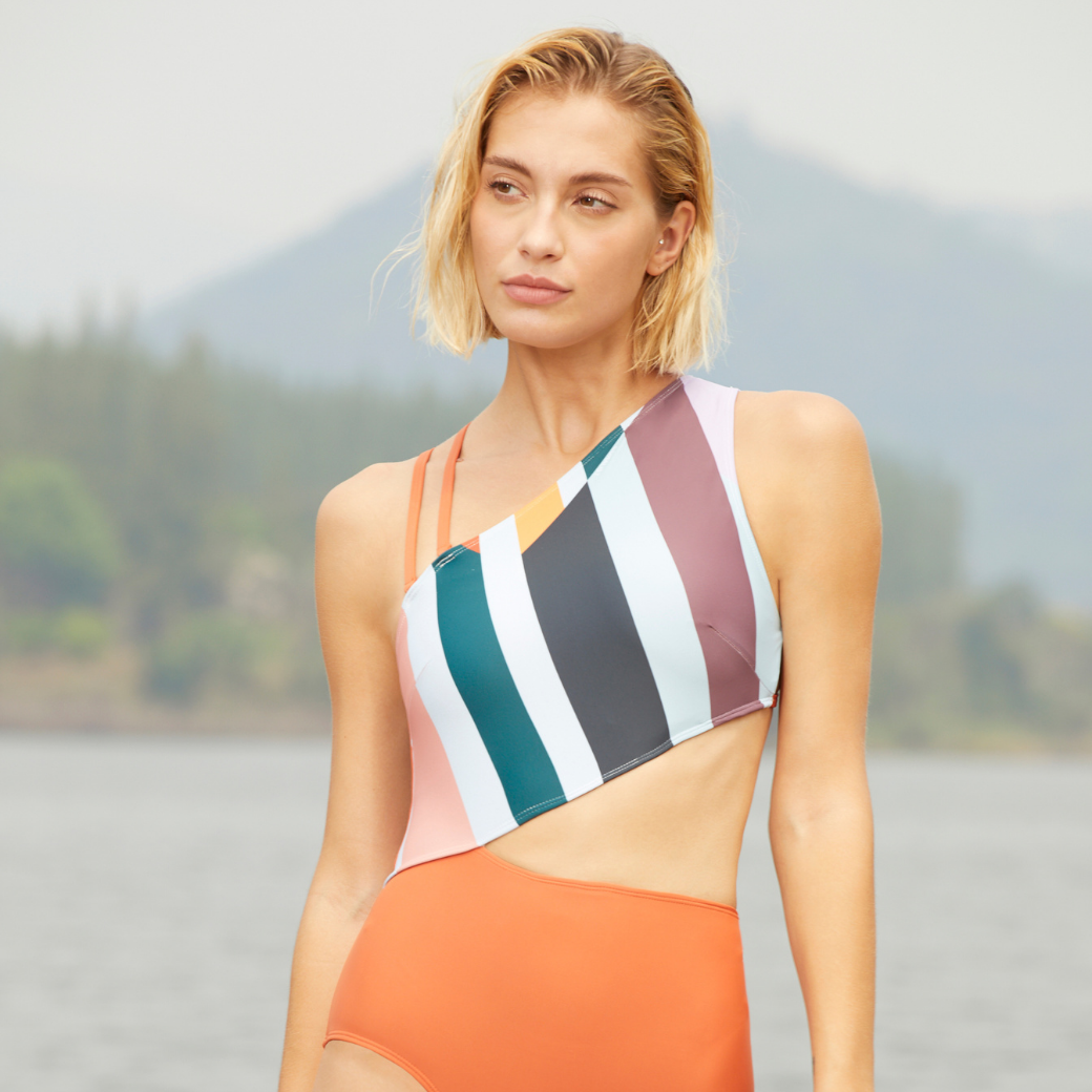 [Coralist Swimwear] ชุดว่ายน้ำวันพีซ 'Mel' (Sunrise Spectrum/Tangerine) (CREX205)