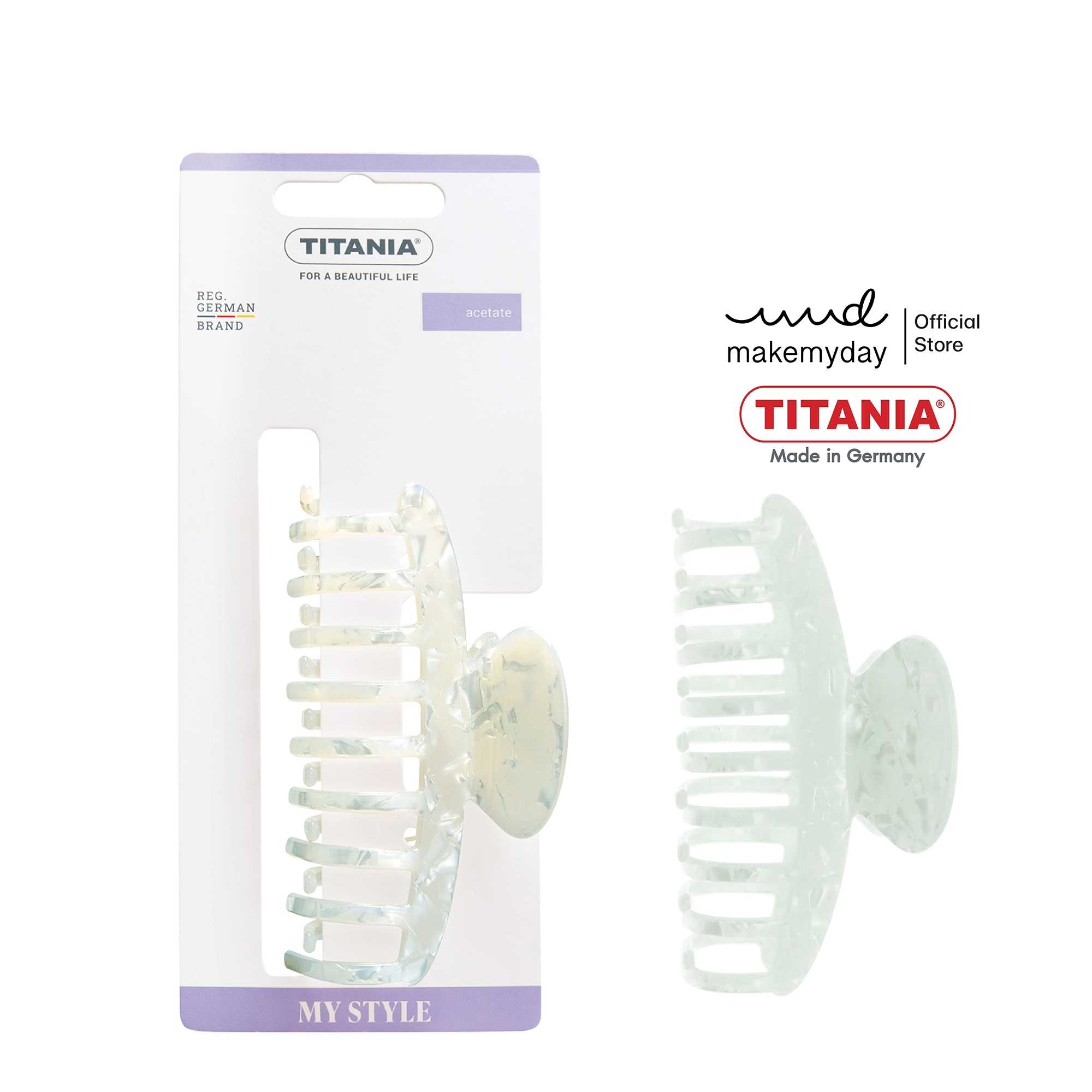 TITANIA Hair Clip กิ๊บหนีบผม สี Crystal pearl นำเข้าจากเยอรมัน (1 กล่องบรรจุ 1 ชิ้น)