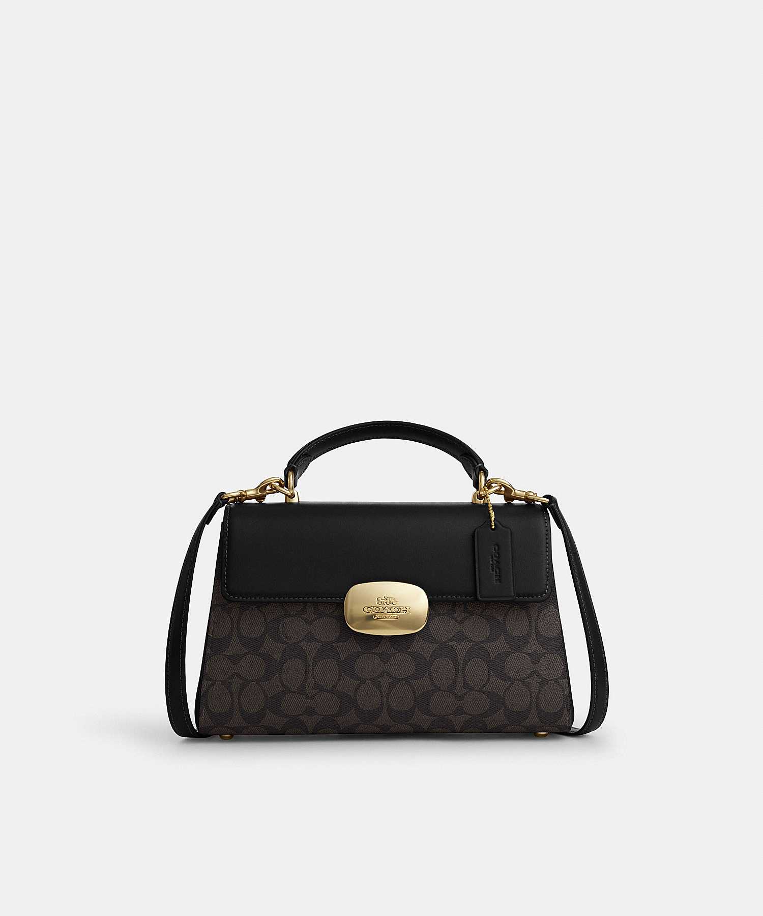 COACH ELIZA TOP HANDLE BAG IN SIGNATURE CANVAS CW012 IMXAQ