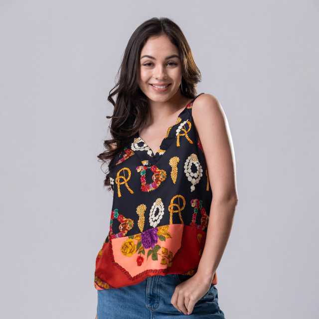 Silk Blouse (Mix, Size S)