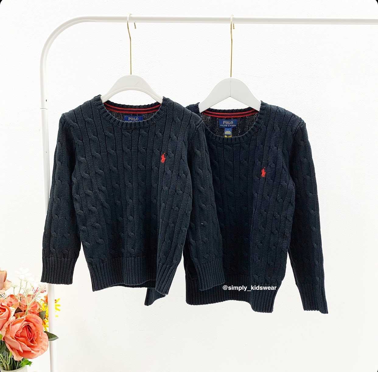 Ralph Luren Cable Sweater (Black)
