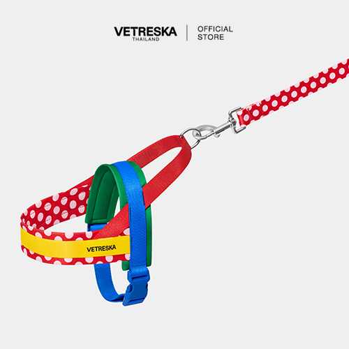 VETRESKA  Chroma Pet Harness & Leash Set-Red (S)