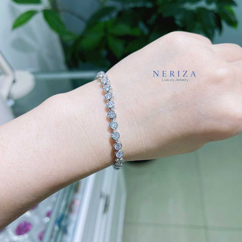 ข้อมือเพชรสังเคราะห์ ประกายเทียบเท่าเพชรแท้ NB034