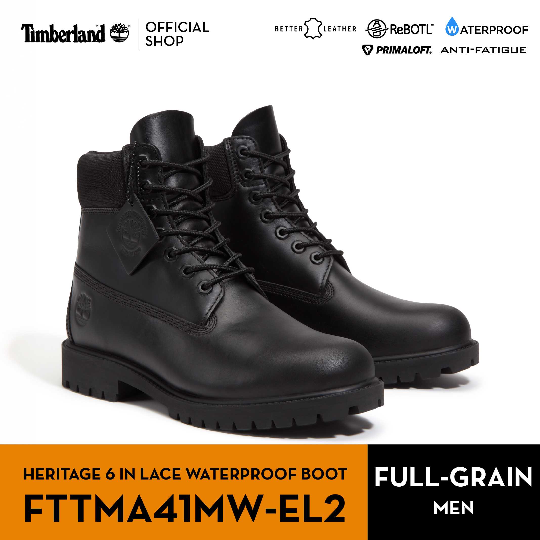 TIMBERLAND Men's HERITAGE 6-INCH LACE WATERPROOF BOOT  รองเท้าบูทผู้ชาย (FTTMA41MW-EL2)