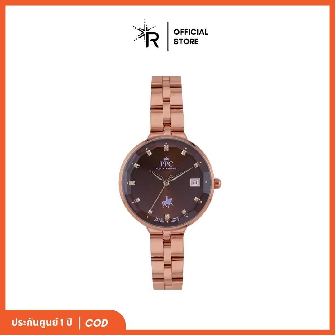 PPC-DI05 นาฬิกาข้อมือ รุ่น CRYSTAL DOME DATE ประกัน 1 ปี แบรนด์ PPC FONTAINEBLEAU