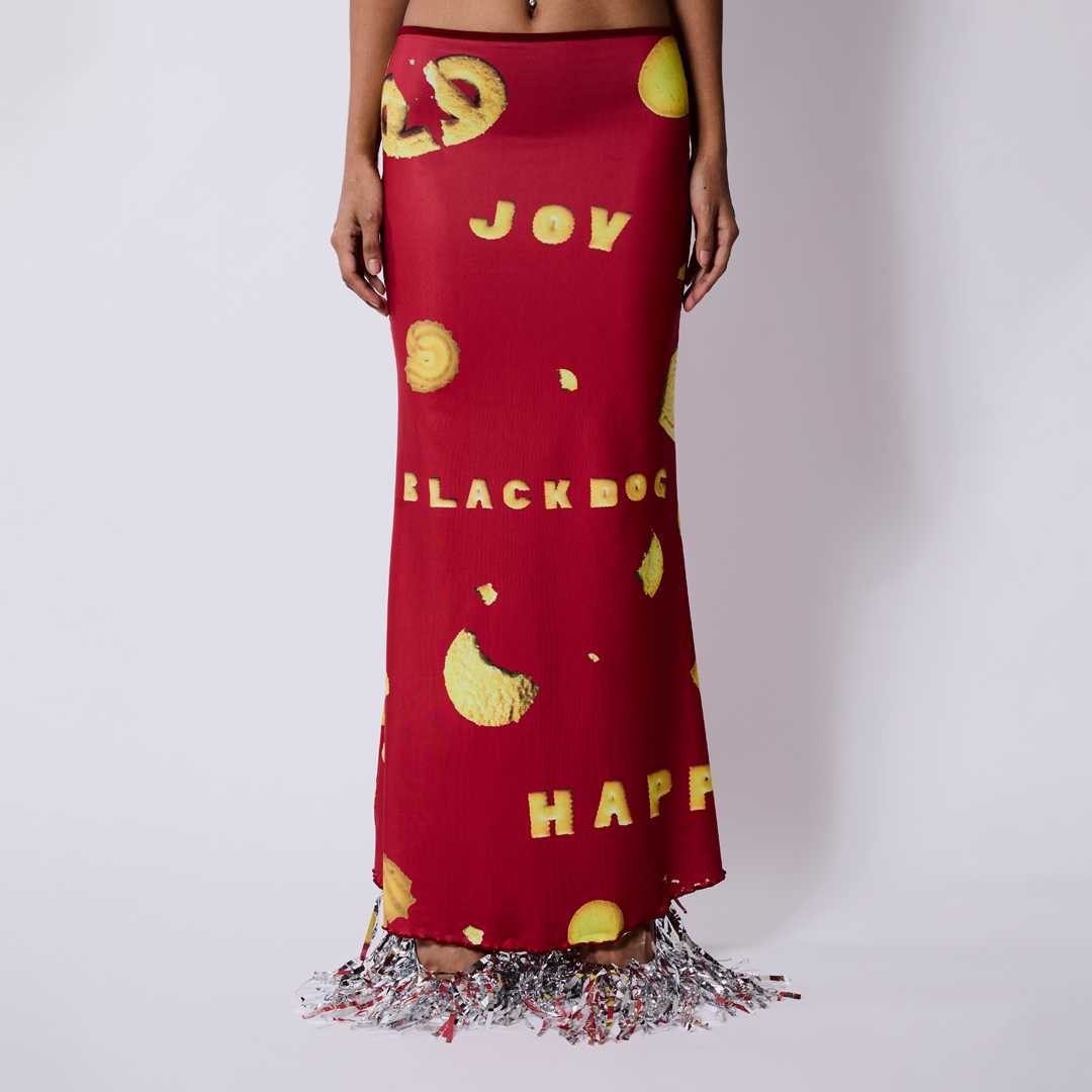 BLACKDOG BKK-AW2414-Joy printed skirt-กระโปรงผ้ายืดพิมพ์ลาย