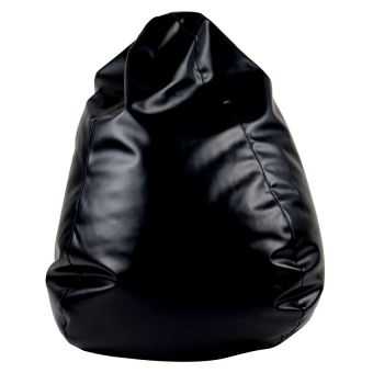 เก้าอี้ BeanBag ทรงหยดน้ำ  Size: S -  สีดำ- หนังเทียม PVC (Dia:  80 cm.)