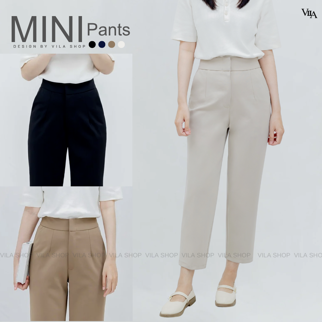 VILA | MINI PANTS TM03 กางเกงเจ็ดส่วนเอวสูง  งานตัด VILA