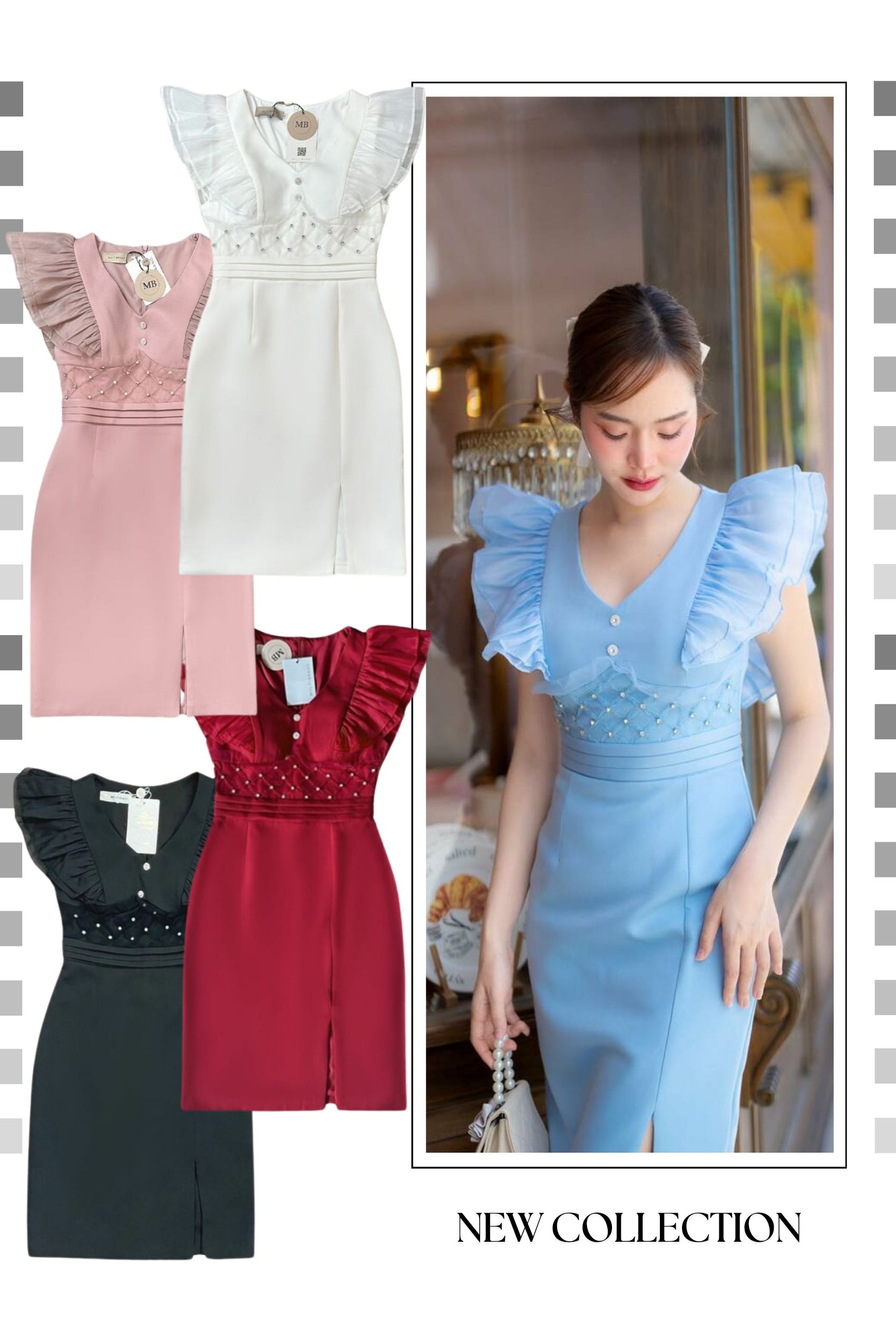 S-3XL เดรสสั้นออกงาน LMSMB002