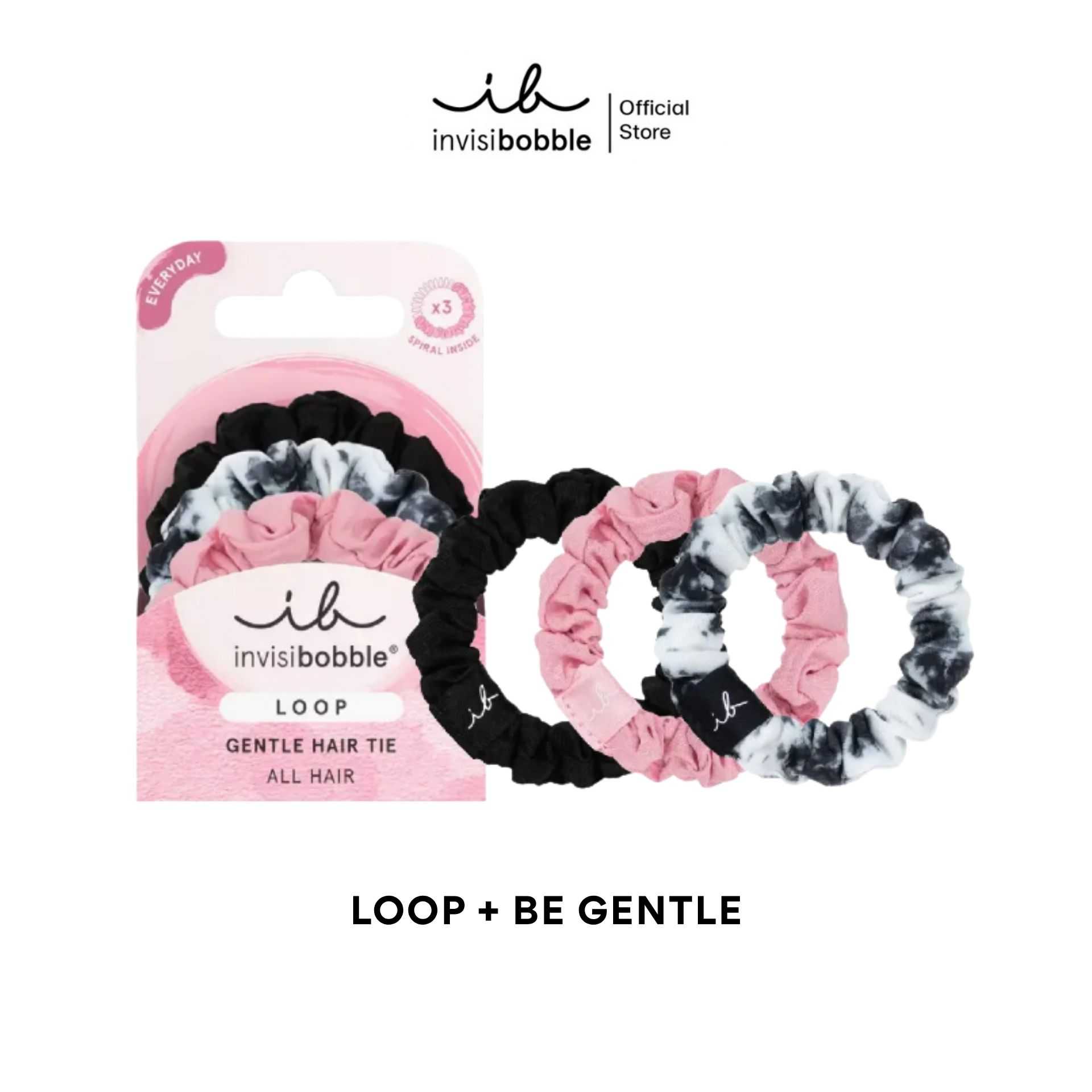 invisibobble ยางรัดผม ผมไม่เป็นรอย รุ่น Loop Be Gentle (1 กล่องบรรจุ 3 ชิ้น)