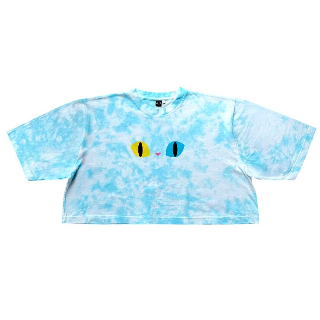 BLUE SKY CAT CROPPED T-SHIRT