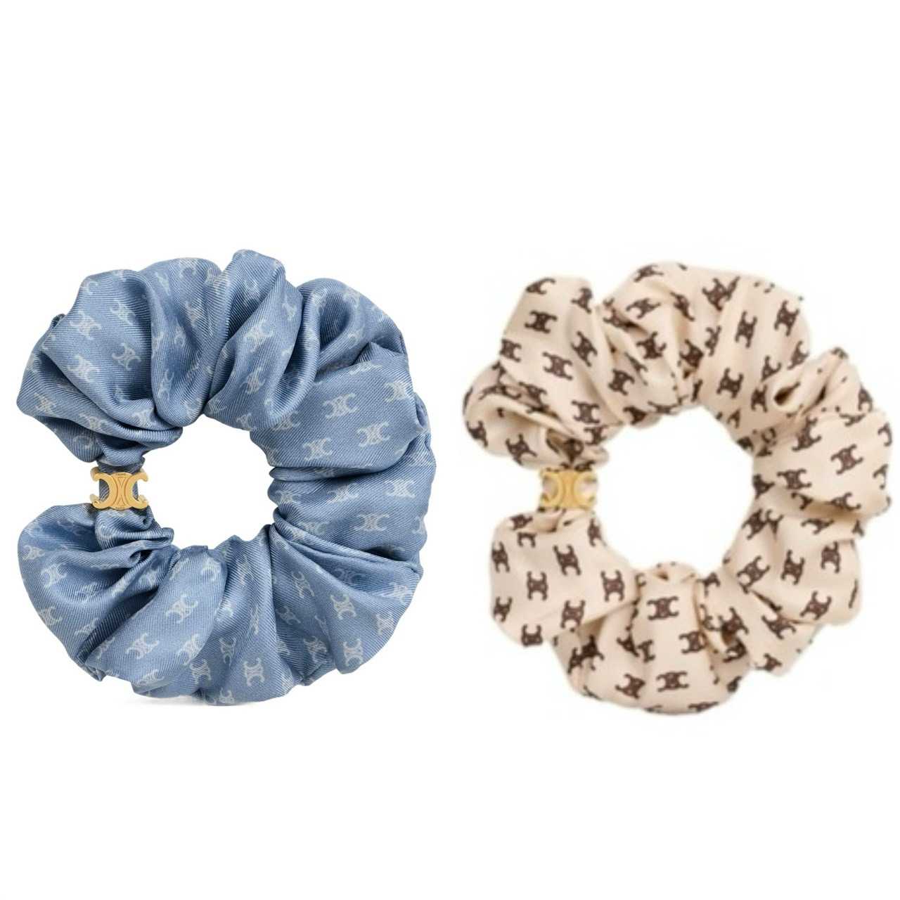 CELINE TRIOMPHE LOGO SCRUNCHIE