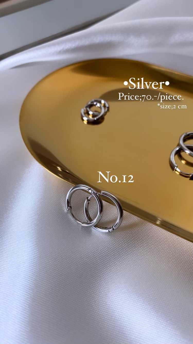 ต่างหูห่วง เงิน 12 mm (ปกติ)2.0CM