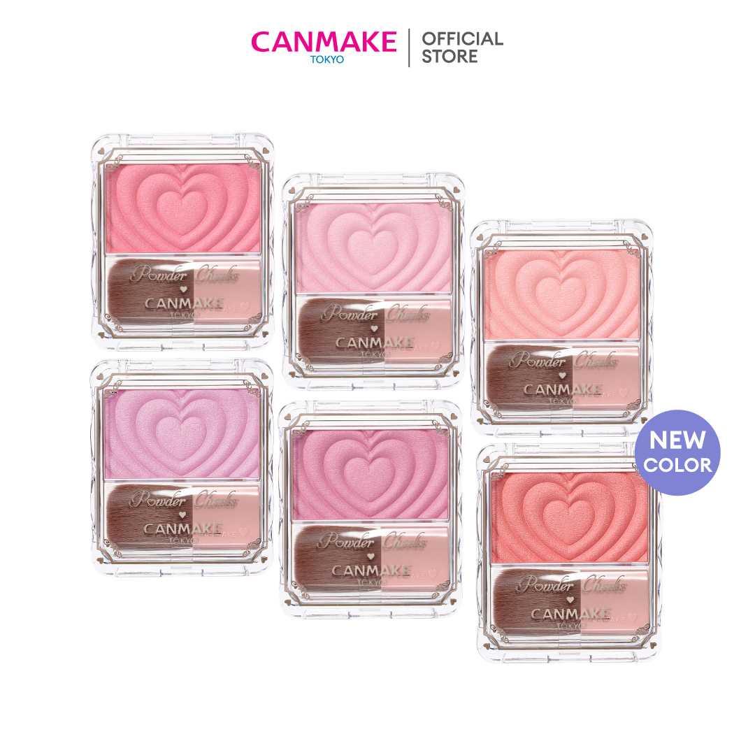 CANMAKE Powder Cheeks   บลัชออนโปร่งแสง ส่วนผสมของไข่มุกเนื้อละเอียด