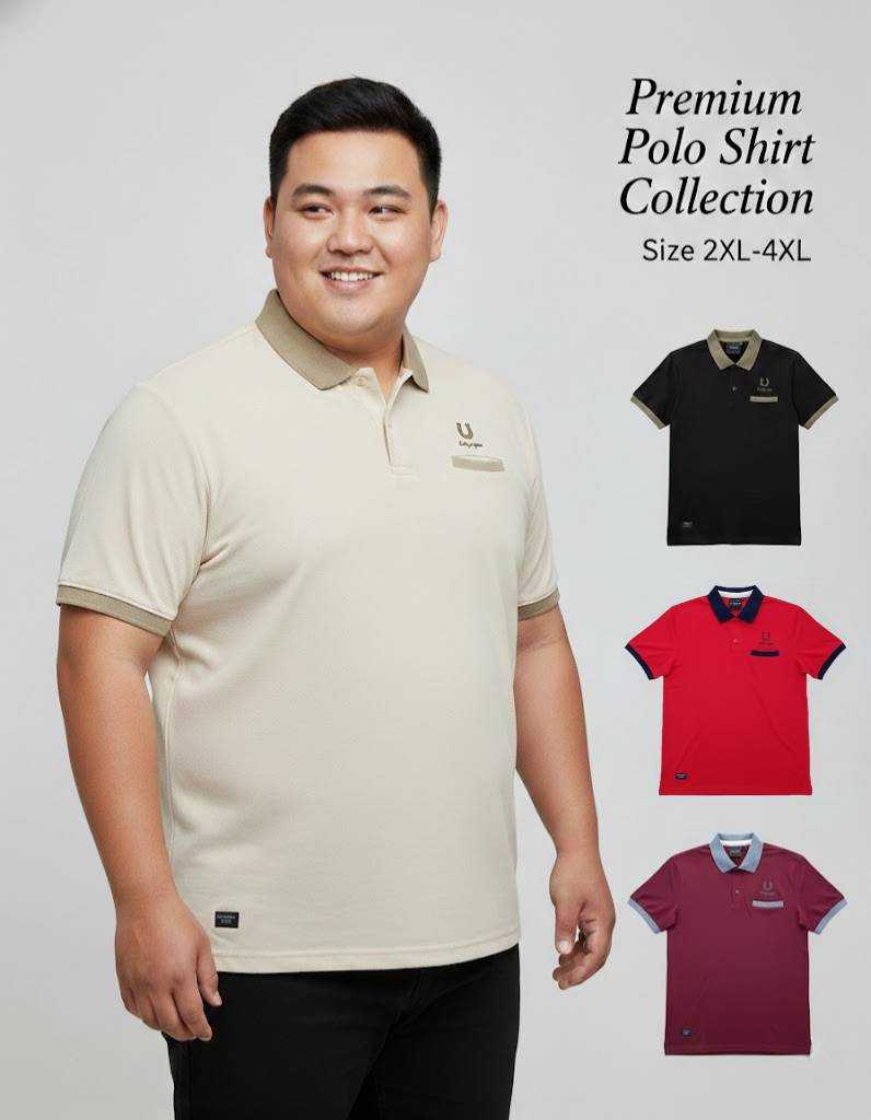 เสื้อโปโลผู้ชายไซส์ใหญ่ NR68123 ขนาด 2XL-4XL เสื้อคนอ้วน แฟชั่นพรีเมียม ผ้านุ่มระบายอากาศดี ทรงสวย