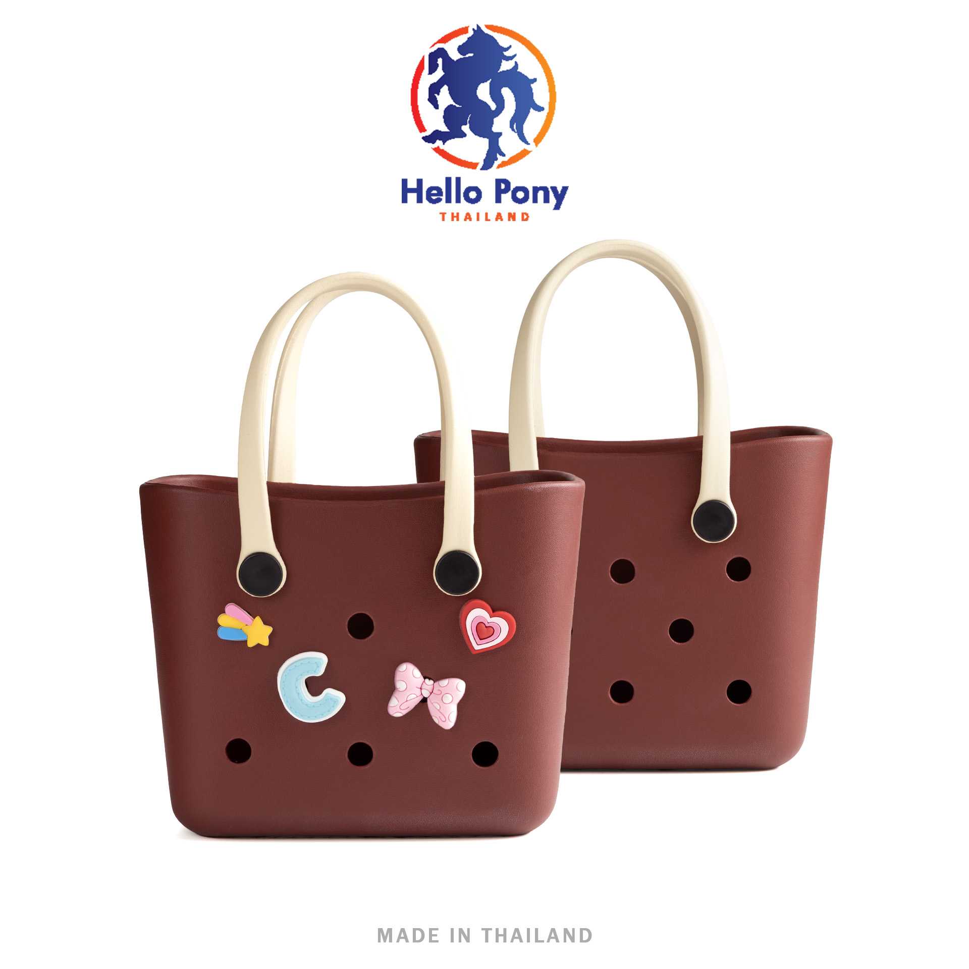Hello Pony  รุ่น BM4003 กระเป๋าถือใบเล็ก ขนาดพกพา ฟรีตัวการ์ตูนติดกระเป๋า ขนาด 14.5 x 17.5 CM