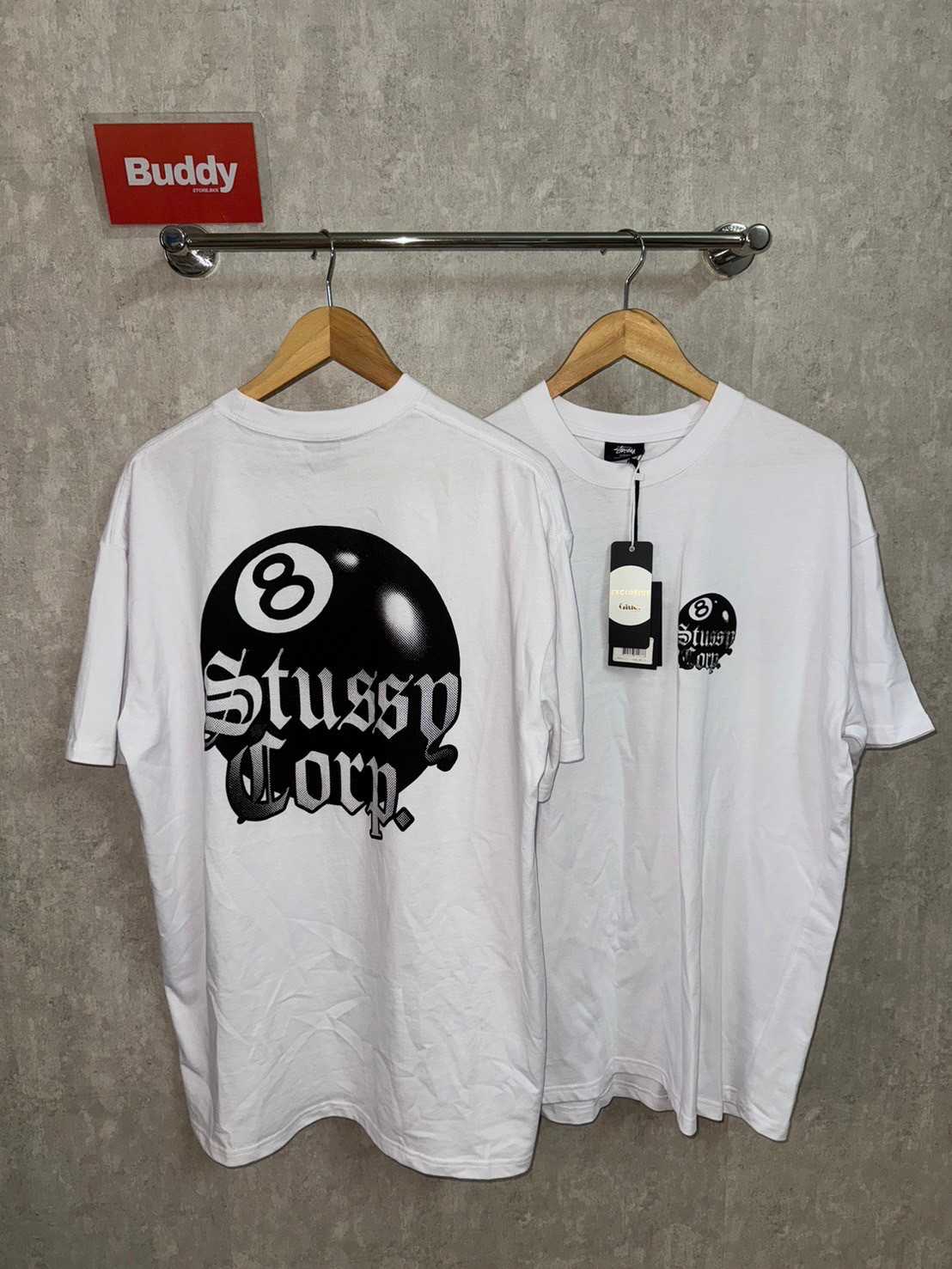Stussy 8 Ball Corp Heavyweight T-Shirt (White)