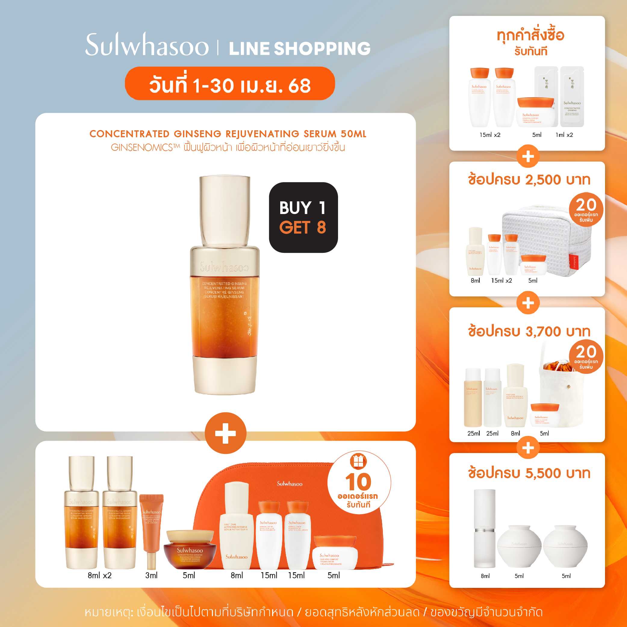 New! Concentrated Ginseng Rejuvenating Serum 50ml.