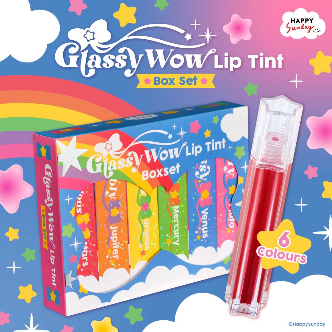 [BOXSET 6 สี] GLASSY WOW LIP TINT | ลิปว้าวแท่งดาว