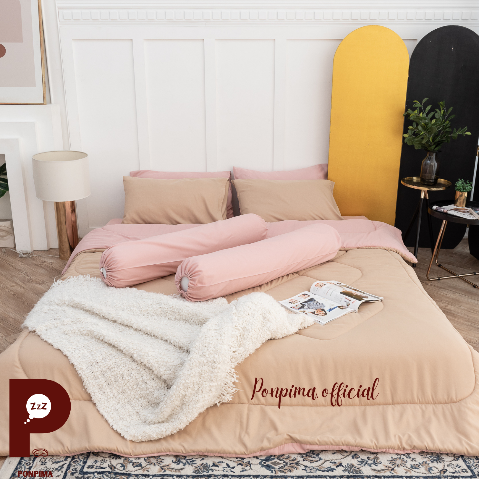 น้ำตาลอ่อน ชมพู | Light Brown - Pink