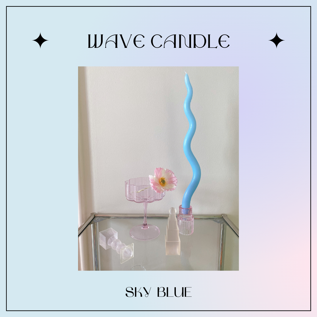 Wave Candle - Sky Blue