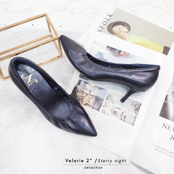 ทรงปกติ:เปลี่ยนไซส์ได้-ไม่รับคืน Zenachoo Velarie2 สูง 2 นิ้ว สีStarry Night รุ่นขายดี รองเท้าหัว...