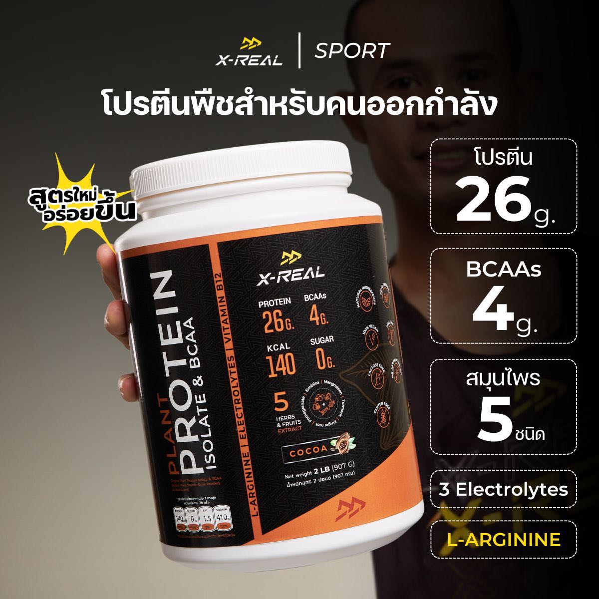 Cocoa Plant Protein Isolate & BCAA แบบกระปุก