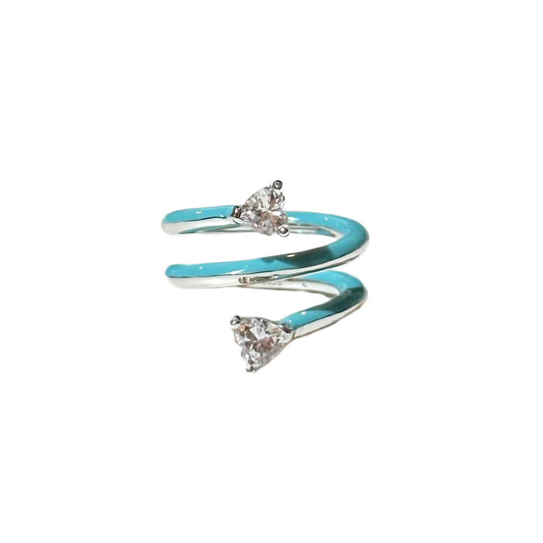 Double Wrap Heart Ring - Enamel