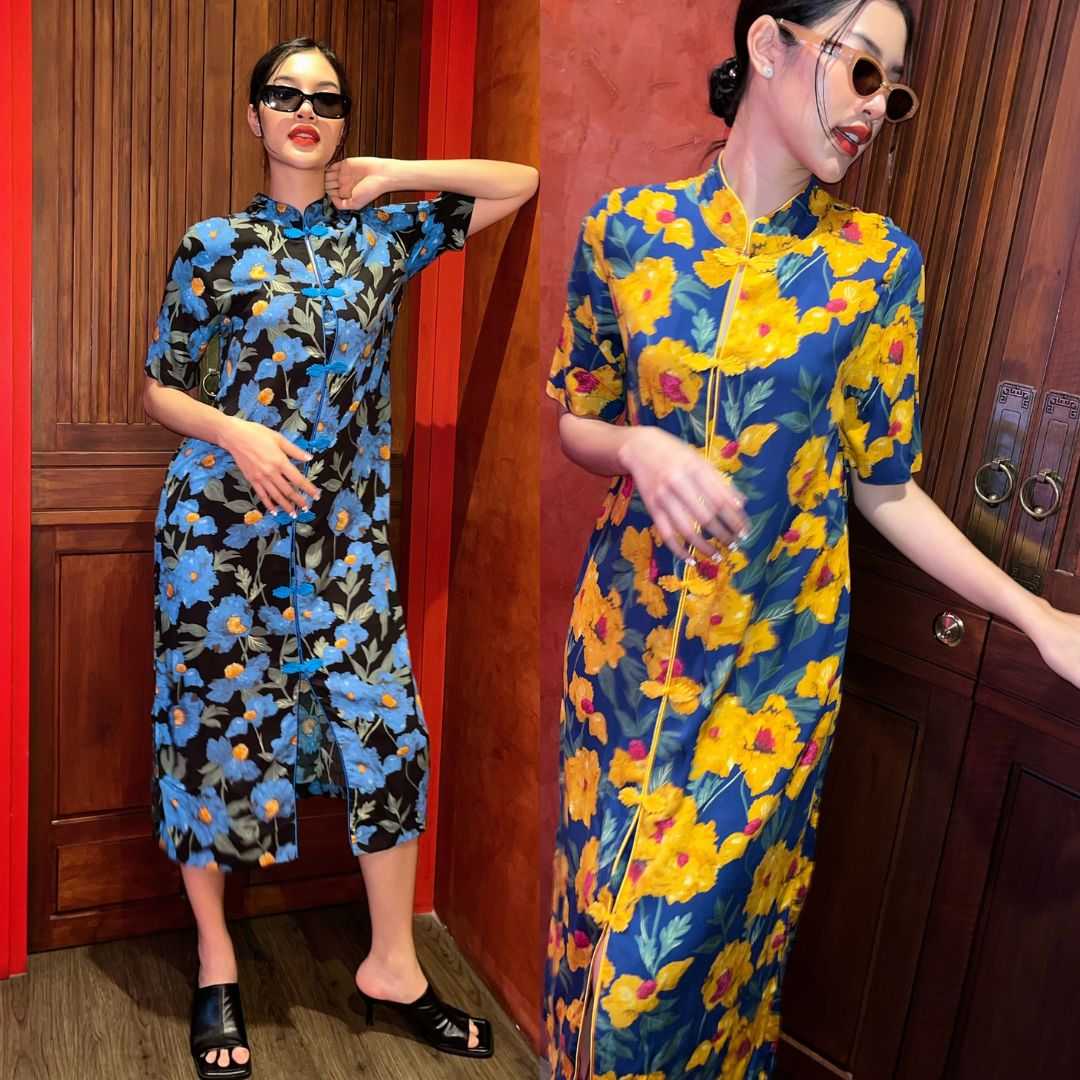 Dress qipao Chinese flower