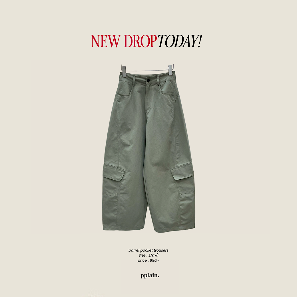 Barrel pocket trousers