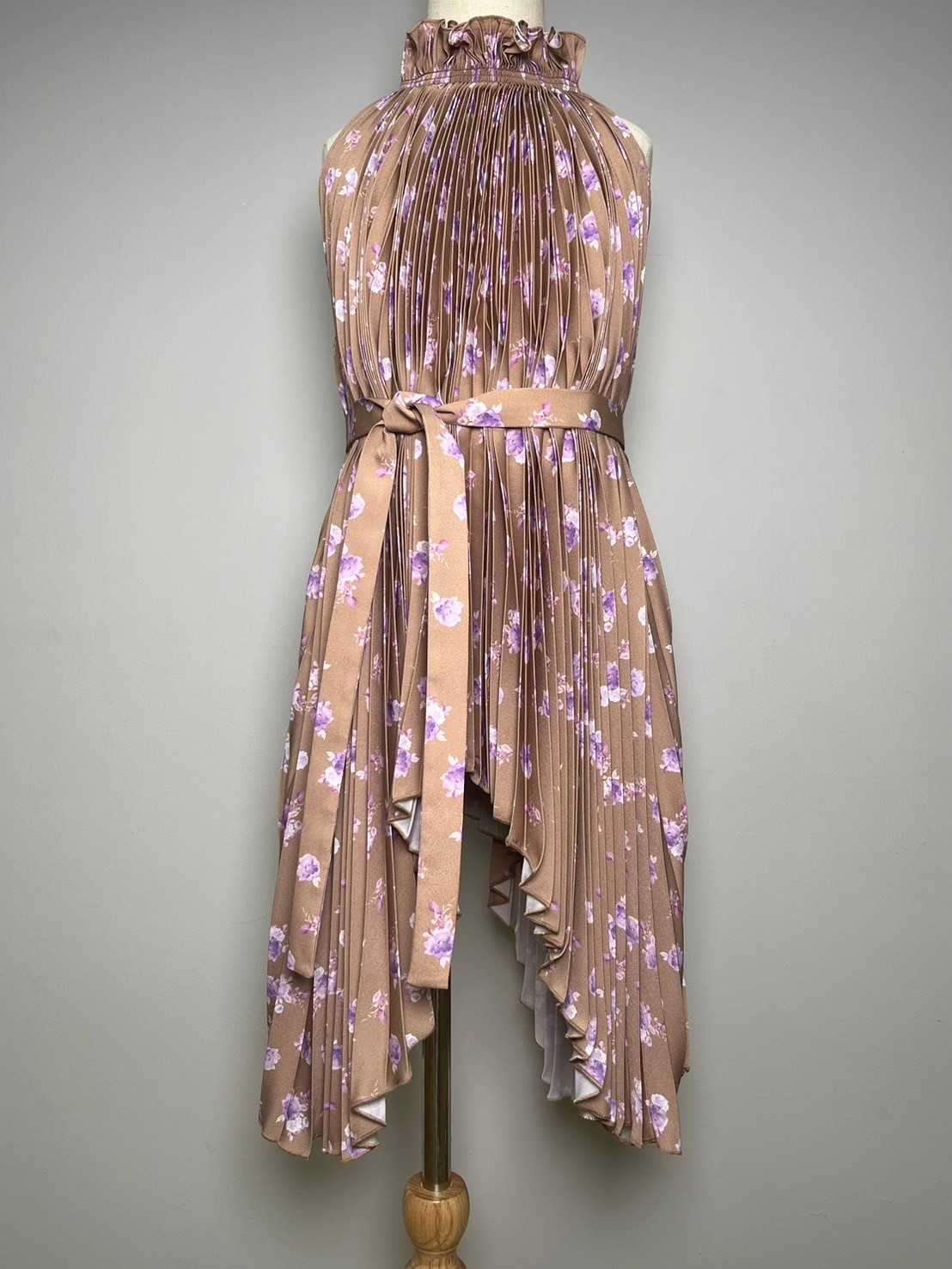 Baby Bow Dress - Coffee Floral