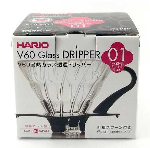 HARIO  V60 Glass Dripper /Black  ดริปเปอร์ ฮาริโอะ แบบแก้ว  สีดำ ,สีขาว 01 02