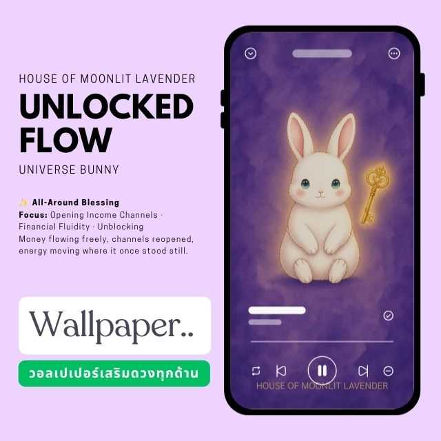 วอลเปเปอร์กระต่ายเสริมดวงครบทุกด้าน  | UNLOCKED FLOW