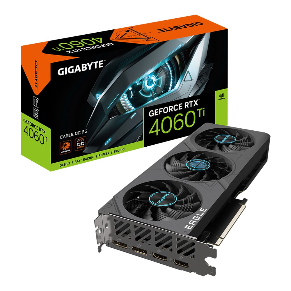 VGA (การ์ดแสดงผล) GIGABYTE GEFORCE RTX 4060 TI EAGLE OC 8G - 8GB GDDR6 (GV-N406TEAGLE OC-8GD)