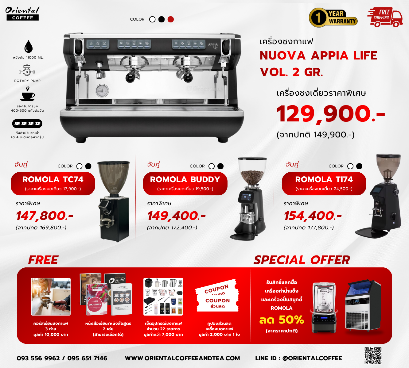 เซ็ตเครื่องชงกาแฟ Nuova Appia Life Vol. 2 Gr.