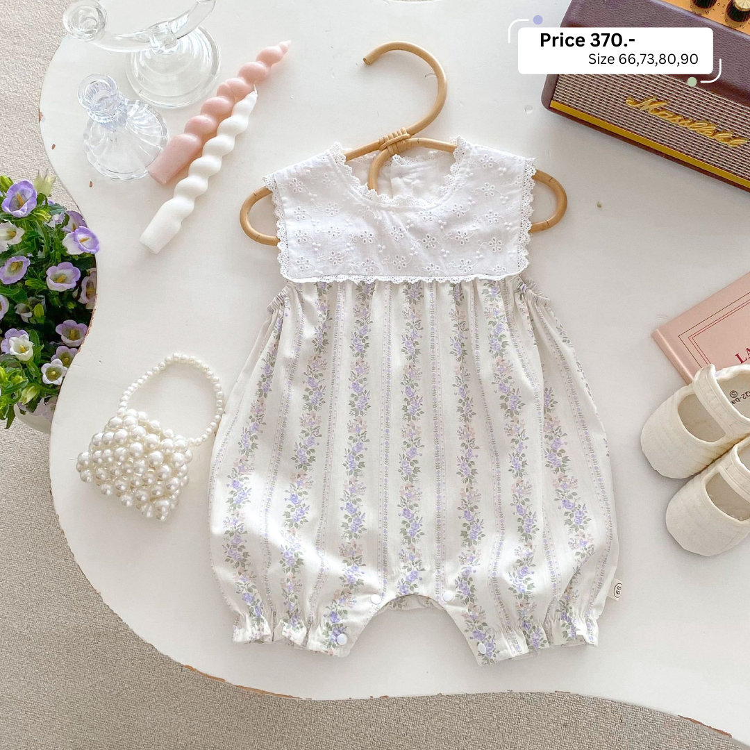 ปกเสื้อผ้าฉลุ ดอกไม้ม่วง (RP0431)