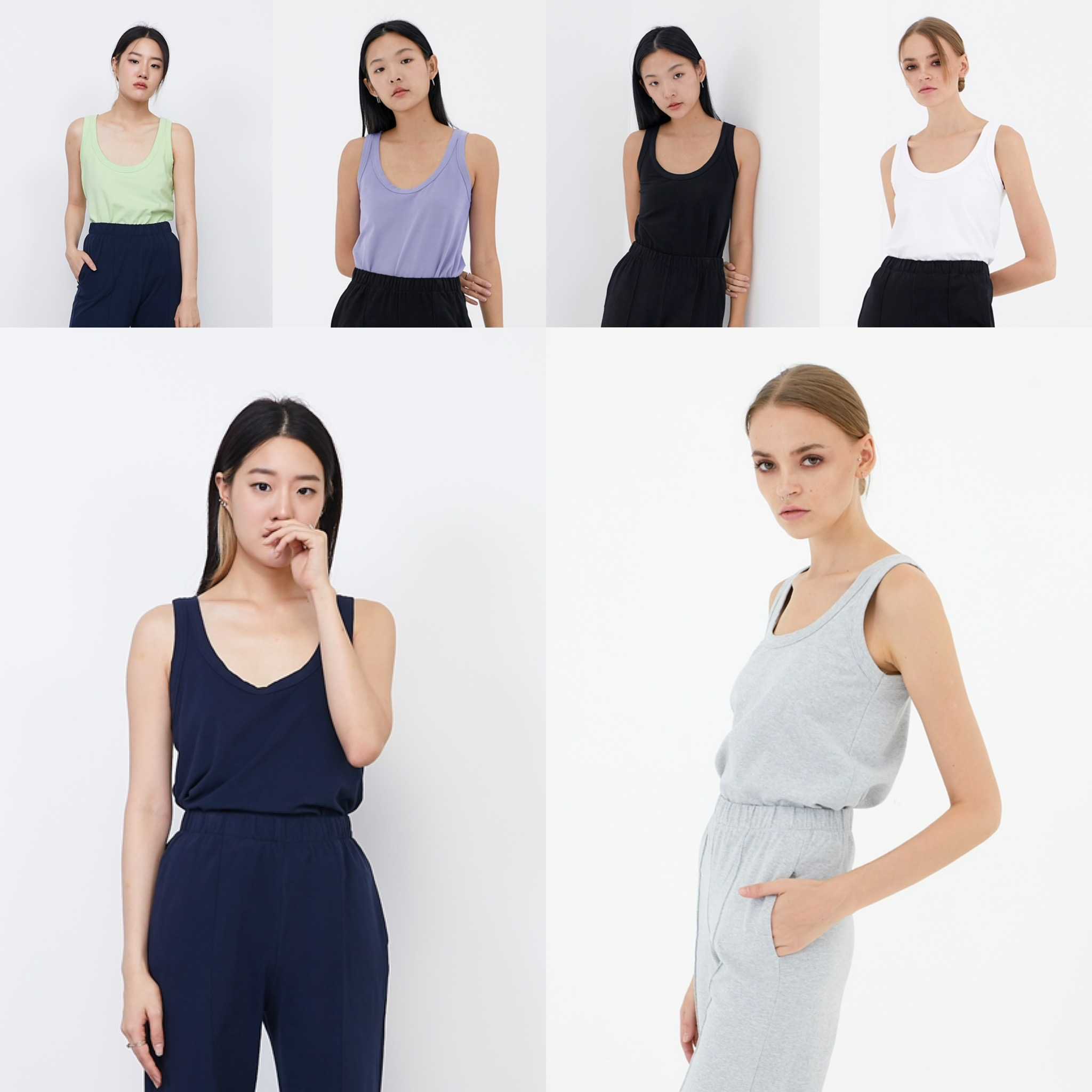 picht South U neck tank เสื้อกล้ามคอยู ผ้าคอตตอนพรีเมี่ยมนุ่ม (LuxeLounge Collection)